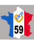France ch'ti 59 (5x5cm) - Sticker/autocollant