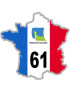 61 France Basse-Normandie - 15x15cm - Sticker/autocollant