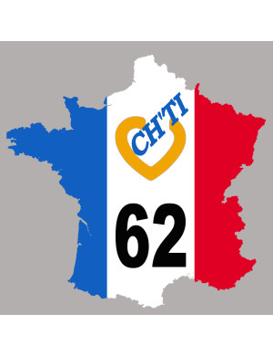 France ch'ti 62 (5x5cm) - Sticker/autocollant