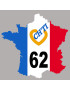 France ch'ti 62 (5x5cm) - Sticker/autocollant