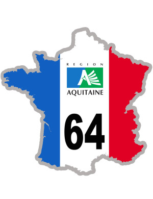 64 France Aquitaine - 15x15cm - Sticker/autocollant