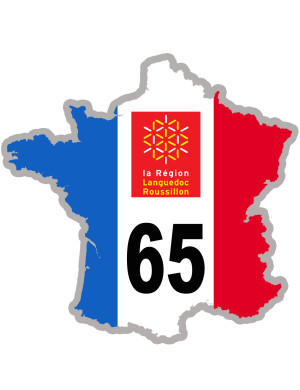 65 France Languedoc-Roussillon - 5x5cm - Sticker/autocollant