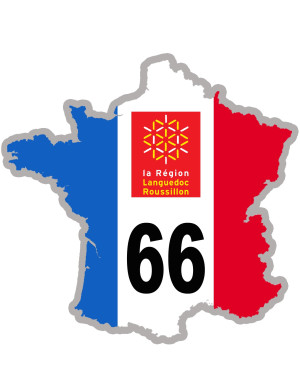 66 France Languedoc-Roussillon - 20x20cm - Sticker/autocollant