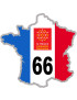 66 France Languedoc-Roussillon - 20x20cm - Sticker/autocollant