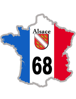 68 France Alsace - 5x5cm - Sticker/autocollant