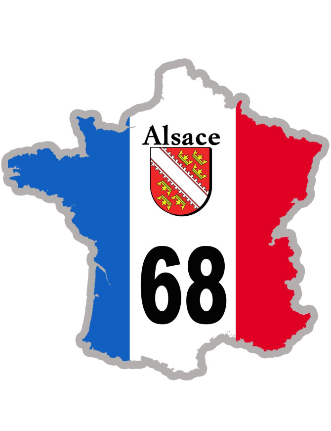 68 France Alsace - 5x5cm - Sticker/autocollant