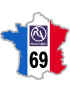 FRANCE 69 Rhône Alpes - 5x5cm - Sticker/autocollant