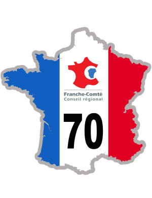 FRANCE 70 Franche-Comté - 20x20cm - Sticker/autocollant