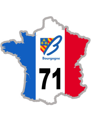 FRANCE 71 Bourgogne - 15x15cm - Sticker/autocollant