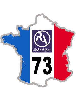 FRANCE 73 Rhône Alpes - 15x15cm - Sticker/autocollant