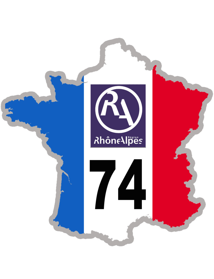 FRANCE 74 Rhône Alpes - 5x5cm - Sticker/autocollant