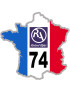FRANCE 74 Rhône Alpes - 5x5cm - Sticker/autocollant
