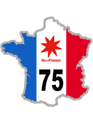 FRANCE 75 Ile de France - 5x5cm - Sticker/autocollant