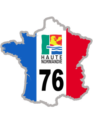 FRANCE 76 Haute Normandie - 15x15cm - Sticker/autocollant