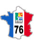 FRANCE 76 Haute Normandie - 15x15cm - Sticker/autocollant