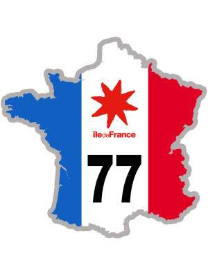 FRANCE 77 Ile de France - 15x15cm - Sticker/autocollant