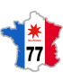 FRANCE 77 Ile de France - 20x20cm - Sticker/autocollant