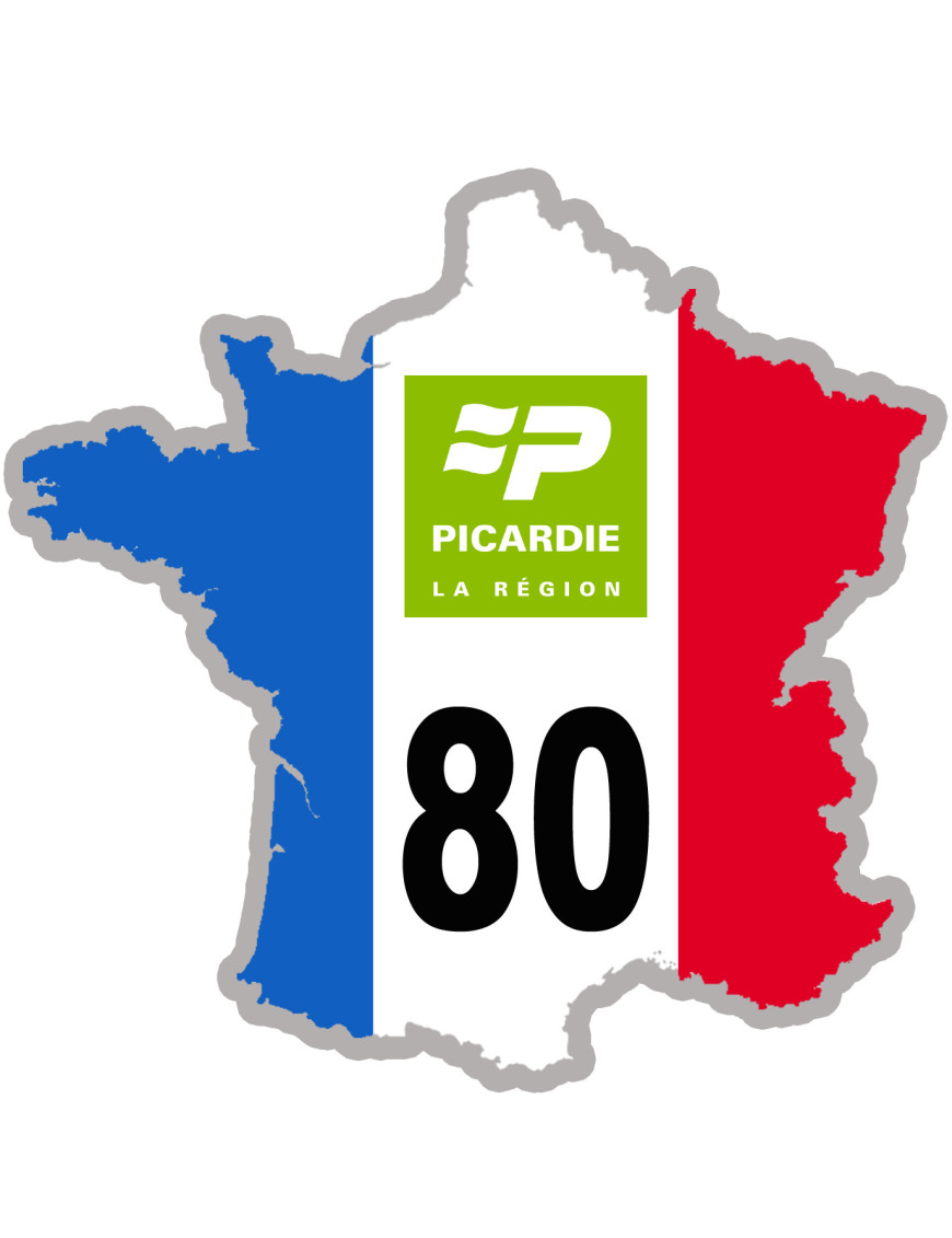 FRANCE 80 Picardie - 5x5cm - Sticker/autocollant