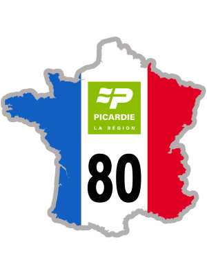 FRANCE 80 Picardie - 20x20cm - Sticker/autocollant