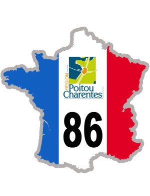 FRANCE 86 Poitou Charentes - 20x20cm - Sticker/autocollant