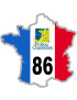FRANCE 86 Poitou Charentes - 20x20cm - Sticker/autocollant
