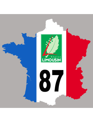 FRANCE 87 Limousin - 20x20cm - Sticker/autocollant