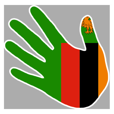 Autocollant (sticker): drapeau Zambie main