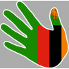 Autocollant (sticker): drapeau Zambie main