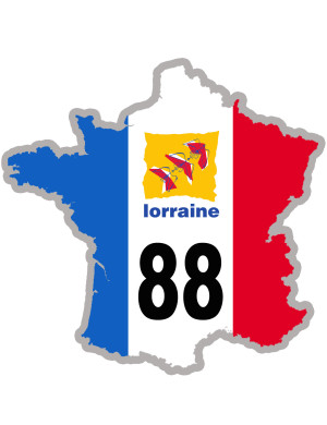 FRANCE 88 Région Lorraine - 20x20cm - Sticker/autocollant