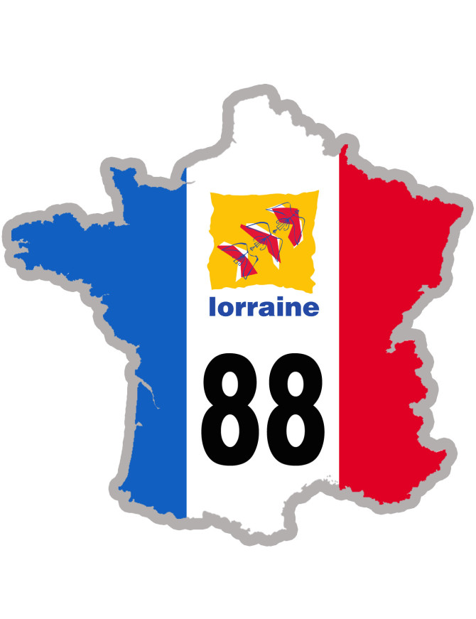 FRANCE 88 Région Lorraine - 20x20cm - Sticker/autocollant