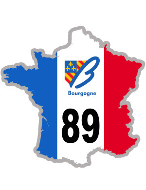 FRANCE 89 Bourgogne - 20x20cm - Sticker/autocollant