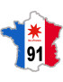 FRANCE 91 Ile de France - 20x20cm - Sticker/autocollant