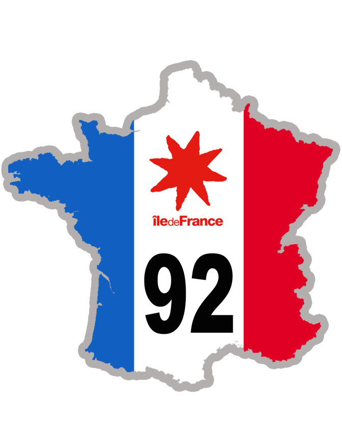 FRANCE 92 Ile de France - 20x20cm - Sticker/autocollant