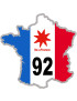 FRANCE 92 Ile de France - 20x20cm - Sticker/autocollant