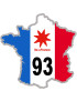 FRANCE 93 Ile de France - 5x5cm - Sticker/autocollant