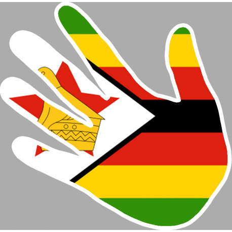 Autocollant (sticker): drapeau Zimbabwe main