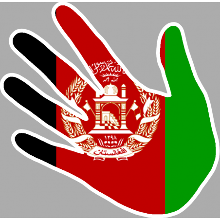 Autocollant (sticker): drapeau Afghanistan main