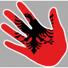 Autocollant (sticker): drapeau Albanais main