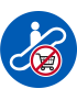Escalateur interdit aux caddys - 5cm - Sticker/autocollant