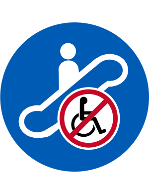 Escalateur interdit sièges handicap moteur - 10cm - Sticker/autocolla
