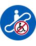 Escalateur interdit sièges handicap moteur - 5cm - Sticker/autocollan