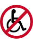 Passage siège handicapé interdit - 10cm - Sticker/autocollant