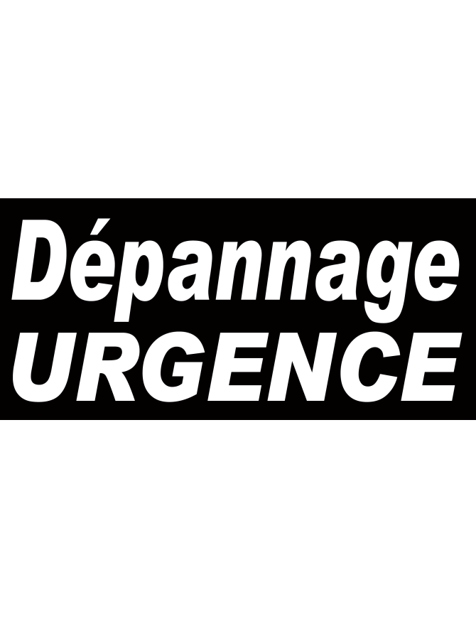 Dépannage urgence noir - 30x14 cm - Sticker/autocollant