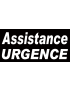 Assistance urgence noir - 30x14 cm - Sticker/autocollant