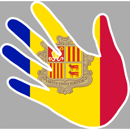 Autocollant (sticker): drapeau Andore main
