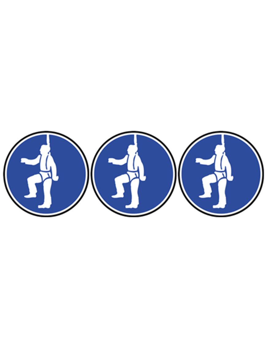 Protection contre la chute obligatoire - 3fois 10cm - Sticker/autocoll