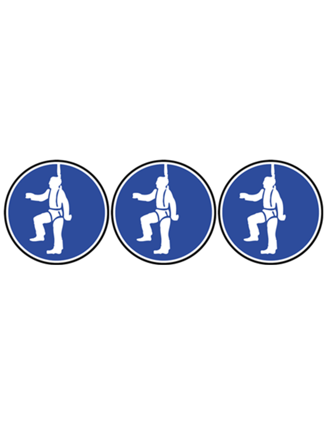 Protection contre la chute obligatoire - 3fois 10cm - Sticker/autocoll