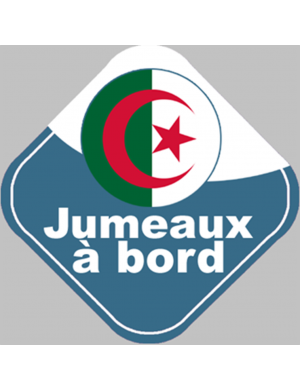 bébé à bord jumeaux d'origine Algérienne - 10x10cm - Sticker/autoc
