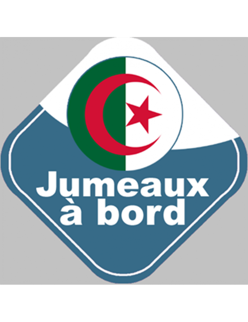 bébé à bord jumeaux d'origine Algérienne - 10x10cm - Sticker/autoc