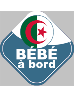 bébé à bord gars d'origine Algérienne - 10x10cm - Sticker/autocoll